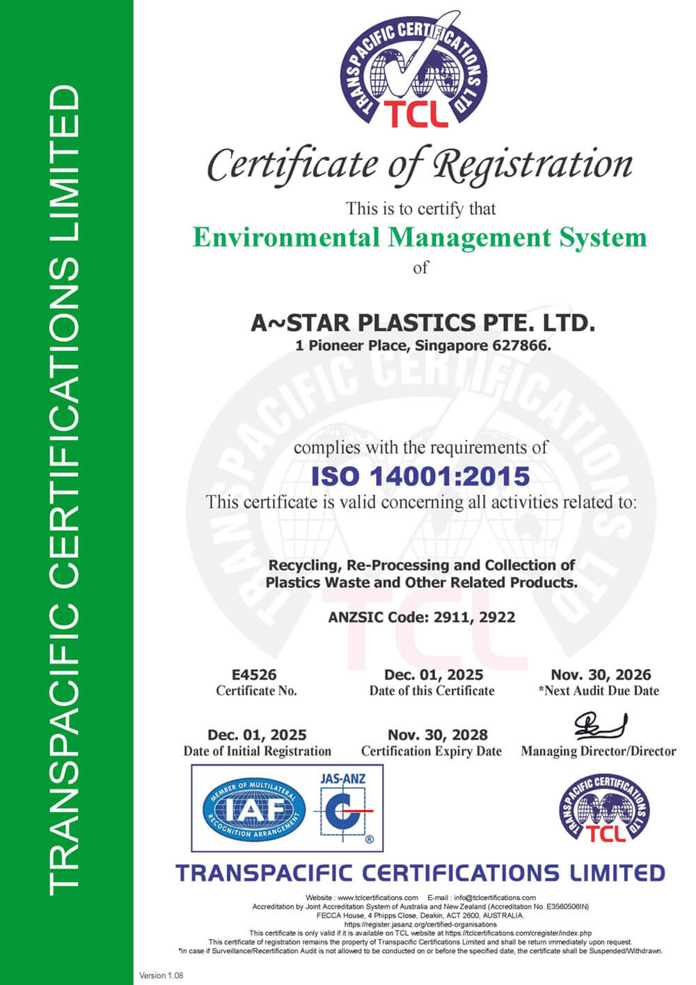 Environmental Management Systems ISO 14001: 2015