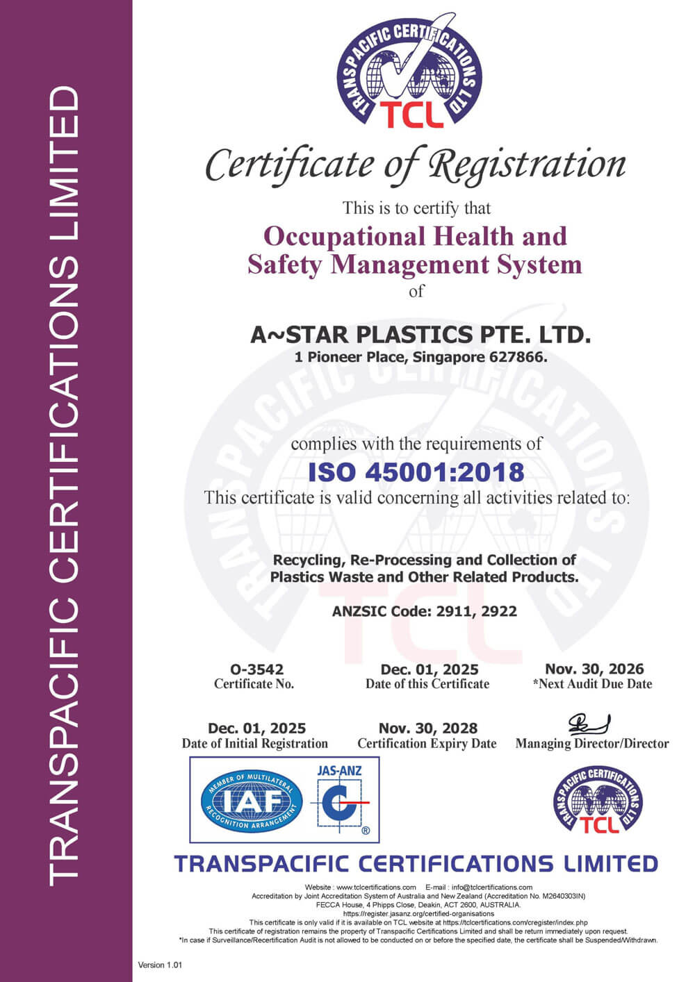 Occupational Health & Safety Management Systems ISO 45001: 2018